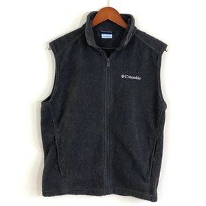 COLUMBIA Mens Small Gray Fleece Vest